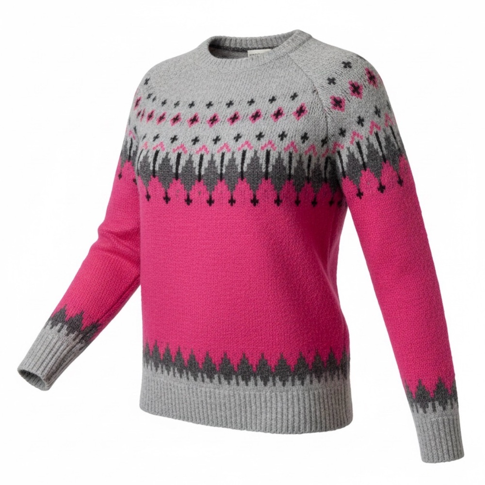 🩷 Pink and Gray Patterned Sweater - size Medium
